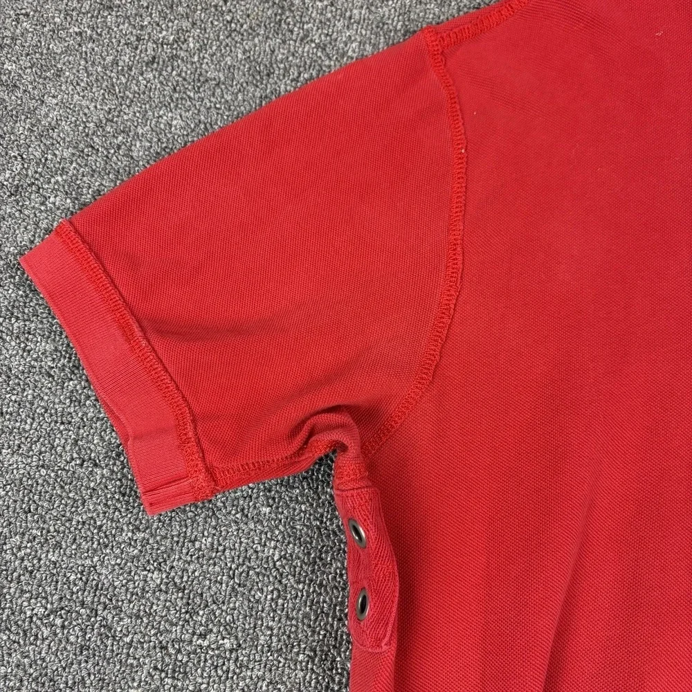 POLO by Ralph Lauren Big Pony‎ Snap Button Rugby Polo Shirt Size XL Red Vented